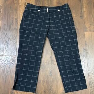 Nike Golf Dri-Fit Windowpane Plaid Black/White Cropped Capris Pants